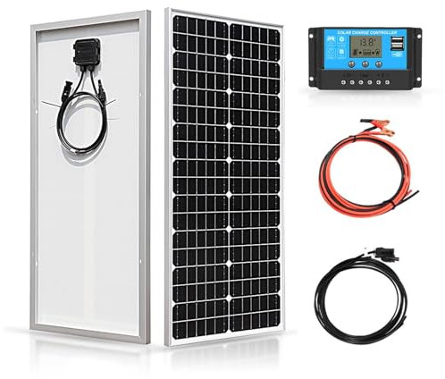 XINPUGUANG Kit Panneau Solaire 50w 12v Mono Photovoltaïque 18v Module 10A Contrôleur de Charge pour Bateau, Voiture, Camping-car