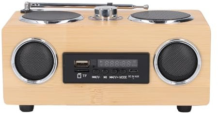Retro -Lautsprecher Stero Tragbarer Drahtloser Speake 5.0 Uhr FM Radio Kleiner Vintage -Lautsprecher für Zuhause, Outdoor, Reisen