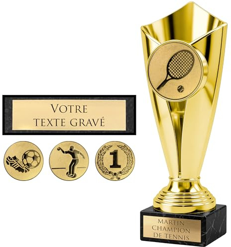 KDO MAGIC – Personalisierbarer Pokal – Individuell gestaltbarer Becher mit Gravur – Geschenk zum Vatertag, zu Weihnachten, zum Ruhestand oder für sportliche Veranstaltungen – Gold/Bronze/Silber