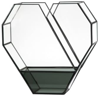 ATREDESES Töpfe für Gewächshaus in Herzform, buntes Glas, für den Anbau von Sukkulenten, Blumentöpfe für den Innenbereich für Pflanzen (A)