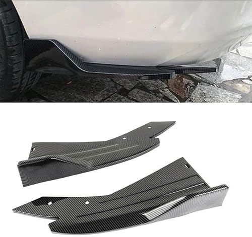 2 Pcs Karbonfaser Auto Heckstoßstange Spoiler für Ford Transit/Tourneo Custom 2023-2024 2025, Auto Heckschürze Spoiler, Splitter Canard Protector Anti-Crash Stoßstange
