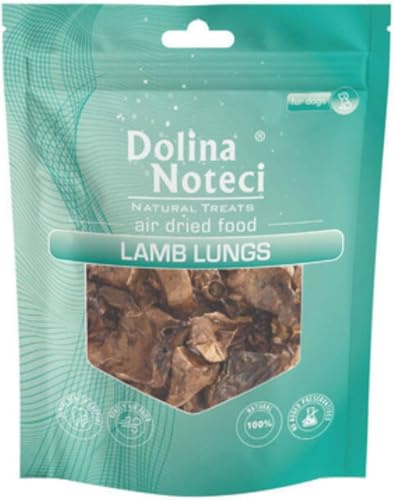 Dolina Noteci SNACKS for DOGS Healthy Nutritious Air Dried FOOD (100g, Lamb Lungs)