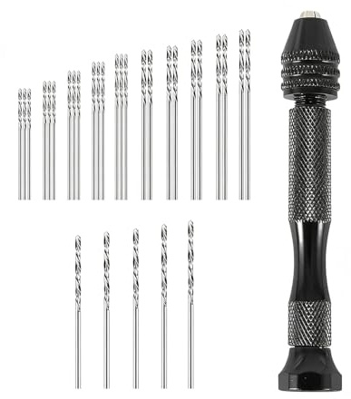 Mandouer 31pcs Pin Vice Hand Drill Set with 0.5-3.0mm Mini Drill Bits | Precision pin vise with assorted drill bits for jewellery making, resin crafts, model building, DIY projects