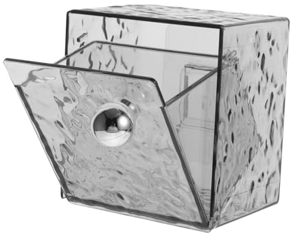 IWOWHERO Aufbewahrungsbox Kosmetikorganizer Wattepads mit Klappdeckel Wandmontierte für Platzsparend aus Kunststoff und Staubdicht Eleganter für Badezimmer