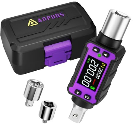 ANPUDS Adattatore Chiave Dinamometrica Digitale 1/2'' (4-200 Nm) | Precisione ±2% Adattatore Dinamometrico Elettronico, LED & Buzzer, Adattatori 3/8'' e 1/4'', per Auto, Moto e Officina