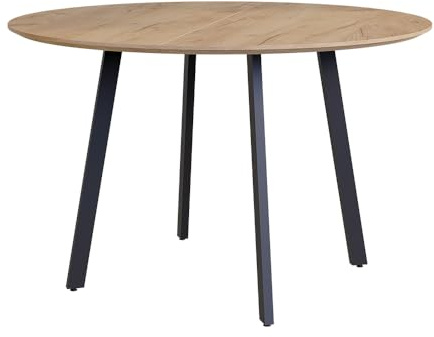 Vicco Esstisch Halvar, Schwarz, 120 x 120 cm | für Esszimmer oder Küche geeignet