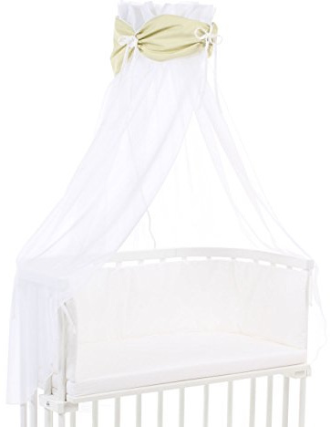 babybay Himmel Organic Cotton mit Schleife für alle Modelle, lindgrün Punkte weiß