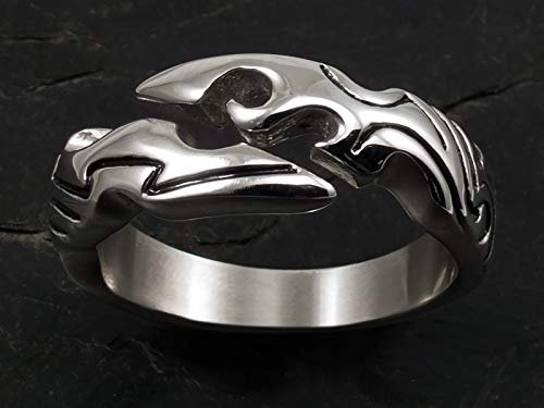 Fly Style 1 Stück Ringe aus Edelstahl - Totenkopf, Alien, Drache, Eisernes Kreuz, Ring Grösse:22.0 mm, Modelle:Dragon Claw Kralle
