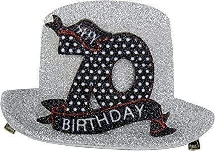 Unbekannt Hut mit Clip Geburtstagshut Mini Happy Birthday Geburtstagszahlen Zahl Geburtstag 18,30,40,50,60,70, (70)