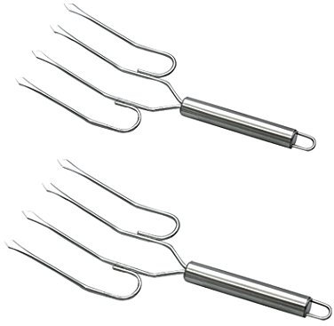 SIPLIV Tenedor de Acero Inoxidable de Pavo y elevadores de Alimentos Calientes Tenedor de Pollo asado BBQ Herramienta, 2 Piezas un Conjunto