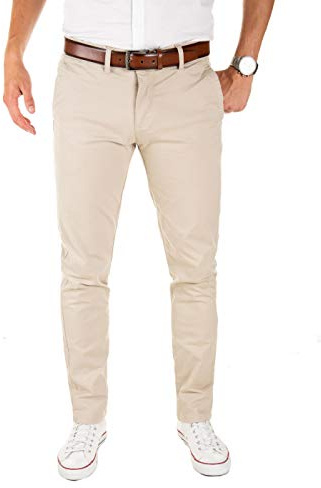 Yazubi Herren Chino Hose, Modell Dustin, Chinohose mit Gürtel