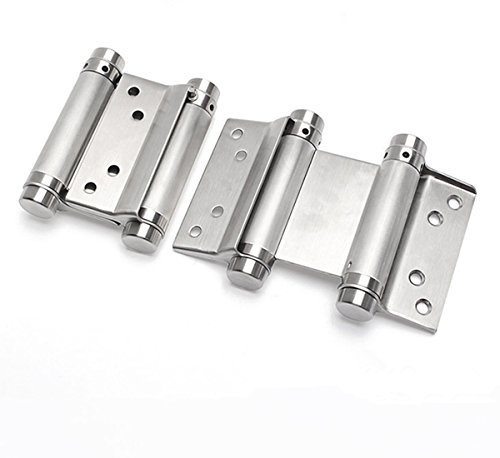 Ranbo76mm cerniera a molla a doppia azione,cerniere per porte a battente due vie in 304 Acciaio Inox,chiusura automatica,tensione regolabile,per pendolo,saloon,caffè,bar.carico massimo15 kg(2 pz)