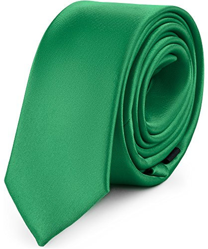 Ladeheid Corbatas Estrechas Diversidad de Colores Accesorios Ropa Hombre SP-5 (150cm x 5cm, Verde Oscuro)