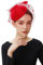 Coucoland Fascinators 1920 Fascinator Hut Damen Feder Blumen Mesh Elegant Hochzeit Fascinator Haarreif Cocktail Tee Party Accessoires (Rot)