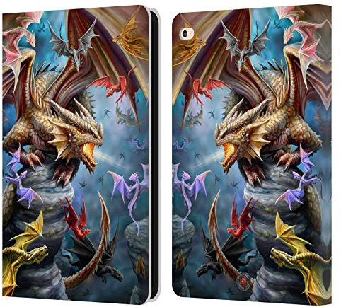 Head Case Designs Offizielle Anne Stokes Clan Drachen 4 Leder-Wallet-Hülle Kompatibel mit Apple iPad Air 2 (2014)