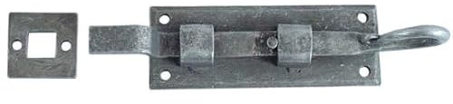 Handforged Iron 100mm Pewter Straight/Necked Sliding Gate Door Bolts (Staight Bolt)