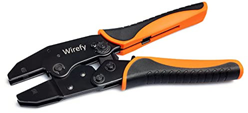 Wirefy Crimpadora de 22 cm para Matrices de Corte de Cambio Rápido - Alicates de Corte de Carraca para Conectores - 0,14-10 mm²