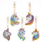 5 Stücke DIY 5D Diamond Art Painting Keychain mit Einhorn Muster,MWOOT Rhinestone Pasted Diamant Malerei Schlüsselbund Stickerei Kunst Handwerk