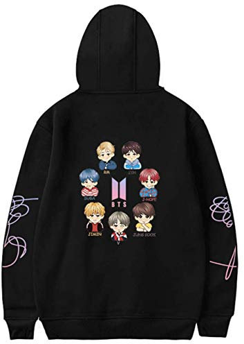 YIMIAO Unisex Bangtan Boys Love Yourself Fan del Gruppo di Ragazzi Fans Felpa Uomo Donna Pullover Hoodie(M)
