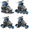 Spokey Quattro 4-in-1 Inline Skates für Kinder und Jugendliche bis max. Körpergewicht 60 kg, größenverstellbar, 2 x 2 Schienen, Kugellager ABEC-7 Carbon, PU Rolle 82 A, Ø-Rolle größenabhängig