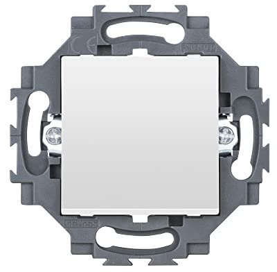 Gewiss Conmutador 1P, 250V ac, borne de conexionado rápido, 10 AX, luminoso, neutro, serie Dahlia, 3,66 x 7,29 x 7,29 centímetros, color blanco, GW35012W