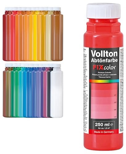 Decotric Decolor Bunte Abtönfarbe Signalrot - 250 ml I Dispersionsfarbe für dekorative Anstriche und wasserbasierten Materialien I Hohe Farbkraft & Ergiebigkeit