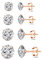 Deyanse Damen Silber Ohrstecker, 4 Paare 925 Sterling Silber Rose Gold Zirkonia Ohrstecker Ohrringe Set, Hypoallergen Unisex Klein Schlafen Knorpel Zirkonia Ohrstecker, Ohrringe Größe in 3, 4, 5, 6mm