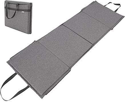HOBBYGARDEN Strandmatte faltbar zu Tasche 2in1 Sonnenliege Strandliege Matte Gartenliege, Kopfkissen, Strandauflage, Auflage, tragbar, Strandtasche, Graphit