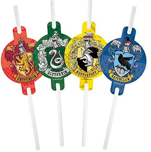 Procos 93368 - Pajitas de papel de Harry Potter, 22 cm de largo, FSC® Mix
