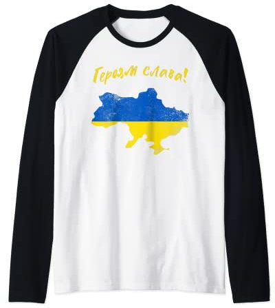 Ukraine Flagge Trikot Ukrainische Kleidung Fußball 2021 Raglan