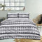 Sleepdown Wendebettbezug mit geometrischem Muster im Batikstil für Kingsize-Bett, 230 x 220 cm, mit Kissenbezügen, Quasten, weich, pflegeleicht, Schwarz/Weiß