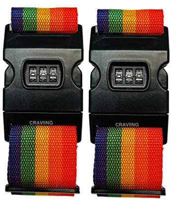 2pcs Heavy Duty Luggage Belt Strap for Suitcases, Adjustable Travel Luggage Belts with Password Lock Clip, Luggage Strap