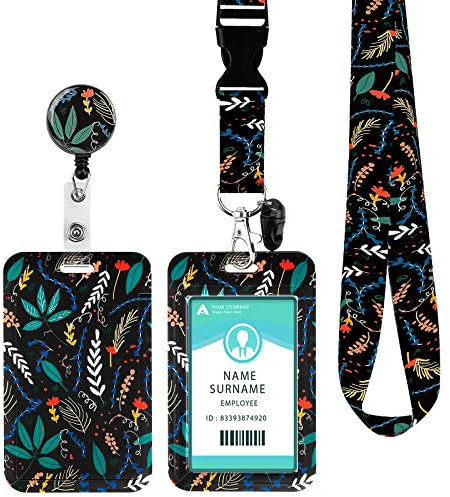 Umhängeband mit Kartenhalter, Lanyard Neck Strap mit Swivel Lobster Clasp – für Ausweise, Schlüssel, Kamera, Handy (Wheat Ears)