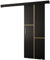 KRYSPOL Schiebetürsystem Salwador 7 Komplett-Set für Schiebetüren, Trennwände Innentüren, Modern Design (schwarz matt/Gitter: schwarz matt/Griff und Streife: Gold)
