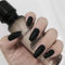 Allereya Lot de 24 faux ongles carrés en acrylique pour femme et fille Noir mat