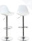 Lot de 2 Tabourets de Bar avec Dossier et Repose-Pieds，Réglable en Hauteur et Rotative à 360°,Chaises de Bar Cuisine en Plastique，Robuste et Ultra Silencieux-Blanc-2pc