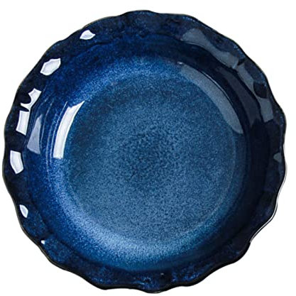 BOSUGE Blue Ceramic Salad Bowl, Colorful Large Pasta Bowls, Salad Bowls Large Serving Ceramic Soup Bowl- 50oz 1500ml-blue