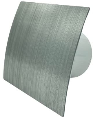 AirTech-UK Bathroom Extractor Fan 100 mm / 4 Brushed Chrome Finish Front Panel - Standard