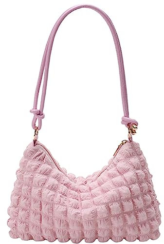 ARVALOLET Frauen Wolke Handtasche Gefaltete Blase Leinwand Wolke Tasche Große Kapazität Einfarbig Weibliche Einkaufstasche