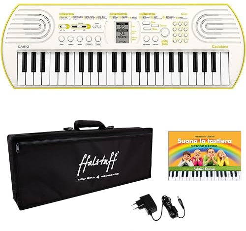 Kit Tastiera SA80 (Fondo Verde) con Borsa ffalstaff con Maniglia, Tracolla e Imbottitura di 10 mm; alimentatore ffalstaff e E-BOOK Suona la Tastiera
