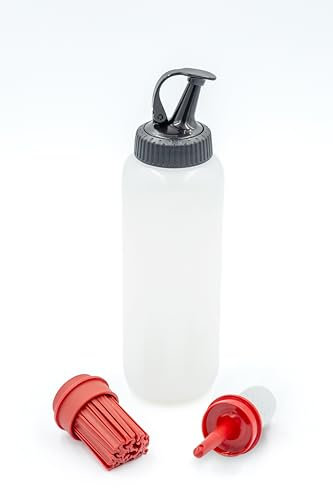 MasterClass Barbecue Bottle Set with 3 Interchangeable Heads, 350ml Marinating and Dressing Bottle for Grilled Meats and Vegetables, Bunt