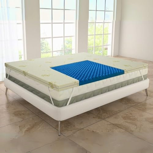 MAXIME MAISON – Topper 120x190 cm, Memory-Schaum, Matratzenauflage für Matratze 120x190, Matratzenauflage, Matratzenauflage, Bett, Höhe 5 cm in Aloe Vera, Made in Italy