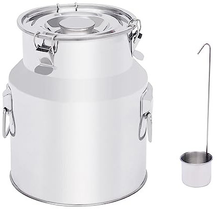 Edelstahl Milchkanne Rostfrei Milchkrug Milch Transportkanne Milchbehälter, für Wein Die Aufbewahrung Von Spirituosen, Speiseöl, Tee, Milch Und Vielem Mehr (14L)