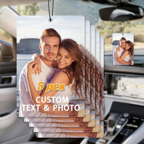 5/10/20/50/100 Stück Personalisiert Auto Lufterfrischer Duftbaum Mit Eigenem Bild/Foto/Text/Logo Doppelseitiger für Auto, Familie, Geschenke (Rechteck)