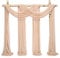 Showgeous 2 Packs Querbehang Creme Kamel 73cmx610cm Tüll Foto Hintergrund Hochzeit Vorhang Deko Weiss Chiffon-Stoff Hochzeitsbogen Gardinen für Laube Hochzeit Torbogen Zeremonie Fotografie Party