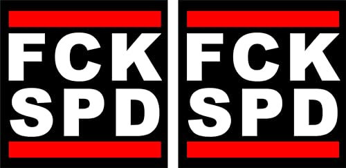 2er Set Autoaufkleber FCK Politik 10x10cm – Selbstklebende Anti-Politik Sticker für Auto, Motorrad, Laptop, Fenster – SPD, AFD, CDU, CSU, Grüne, Linke, FDP (SPD)