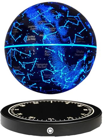 Floating Earth, Maglev Earth with Led Lights, Cool Gadgets Floating Constellation Decoration, 360 ° Rotating Desk Bookshelf Showcase Decoration for Home Office, Great Gifts Father/husband/child/boss