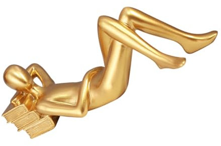 GARVALON Leserfigur aus Kunstharz in Abstrakter Form Leichte und Kompakte Skulptur Elegante Wohnzimmertisch Dekoration für Modernes Zuhause