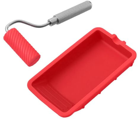VOANZO House Paint Roller Silicone Paint Set Professional Roller Brush Small Reusable Paint Supplies Paint Set Paint Tool With Paint Tray For Walls And Doors