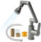 Grifo Fregadero Cocina Abatible, Ruspela Grifo Cocina 360° Giratorio Gris 3 Modos de Salida de Agua Giratorio con una Sola Mano Grifo de Fregadero con 2 Mangueras Acero Inoxidable
